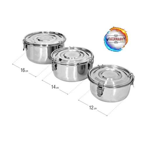 ظرف غذا سه تیکه استیل یونیک